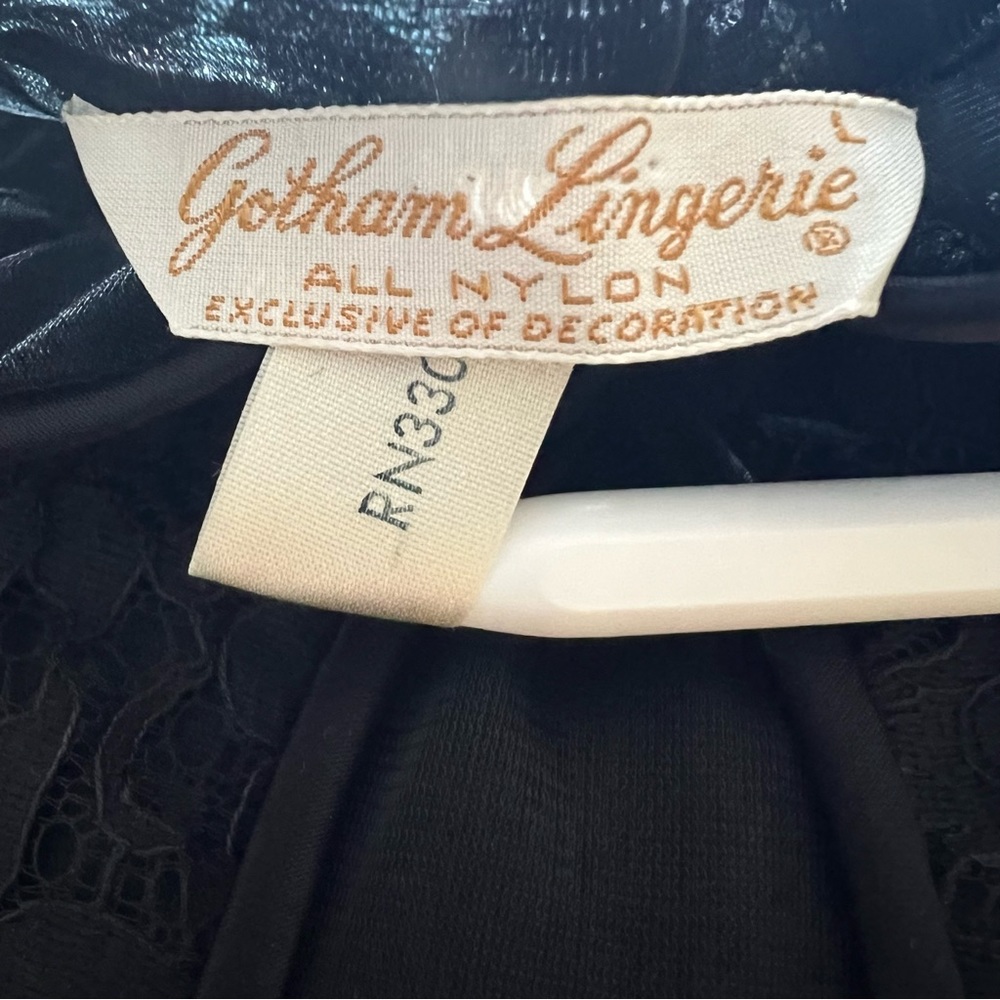 Vintage Gotham Lingerie Black Lace Jacket With Mandarin Collar Size Large - Picture 7 of 8